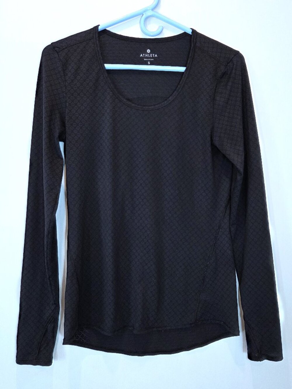 Athleta Black Athleisure Long Sleeve Top Size S